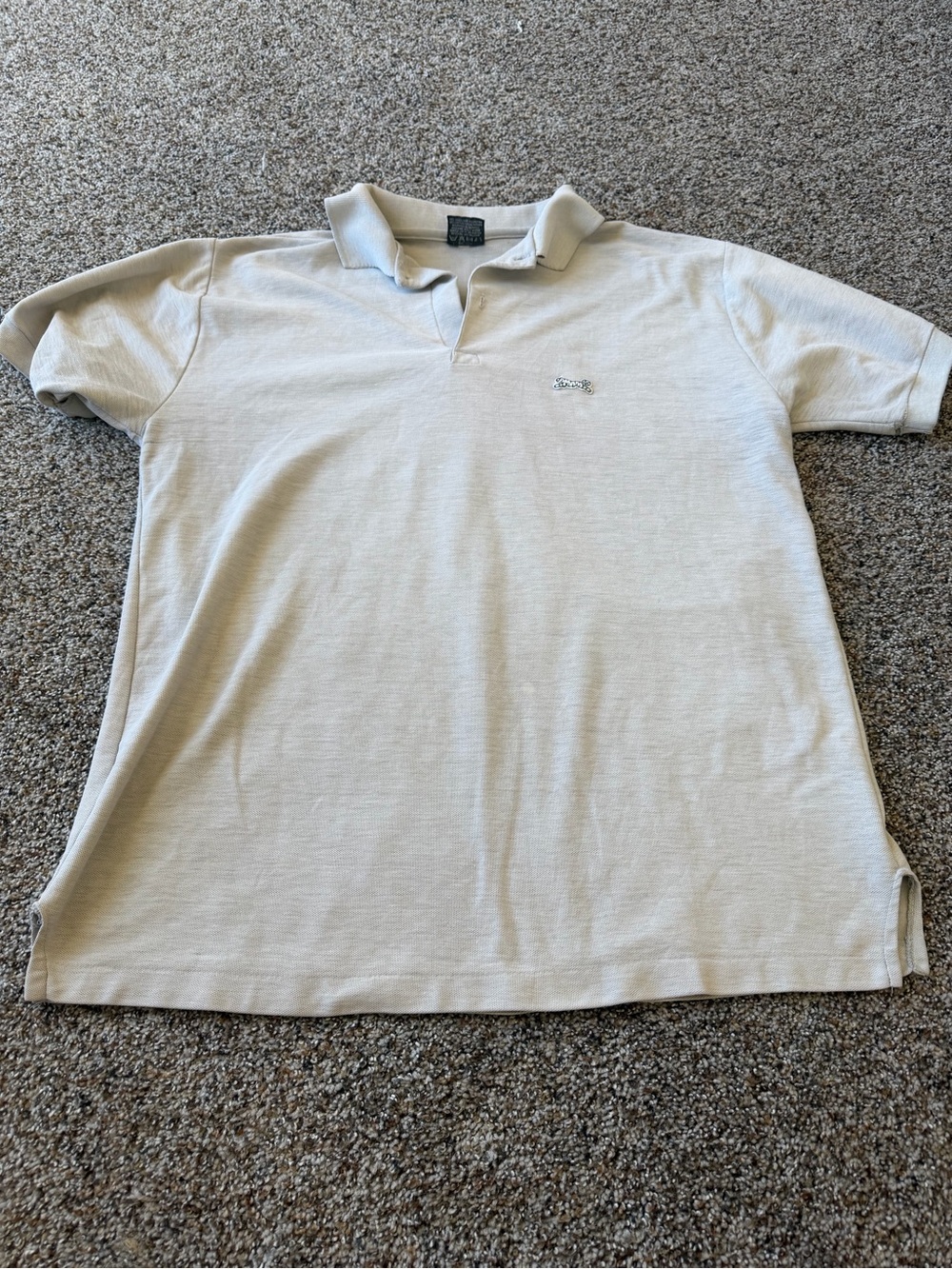 Vintage 80s Le Tigre Polo Shirt Cream White USA Tiger Logo Preppy Tennis Golf